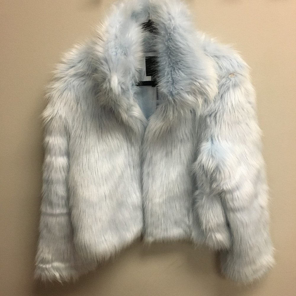 Forever 21 Blue Faux Fur Coat - Size L